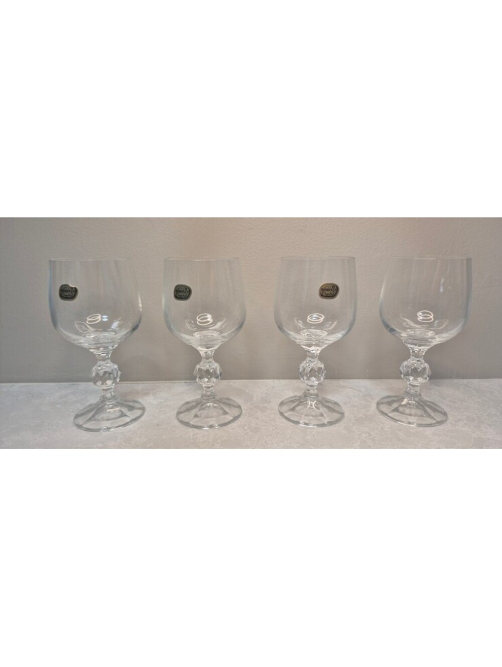 Vintage Crystal glasses Czechoslovakia - Claudia - 6.5oz Wine - set of 4